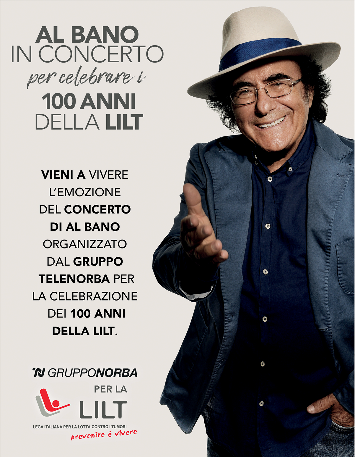 Al Bano in concerto per celebrare i 100 anni della LILT - 24 ottobre al teatro Petruzzelli di Bari